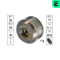 SPRZĘGŁO WOLNEGO KOŁA, ALTERNATOR AFC449964ER