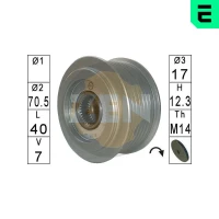 SPRZĘGŁO WOLNEGO KOŁA, ALTERNATOR AFC930812ER