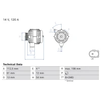 Alternator samochodowy AN607117BO